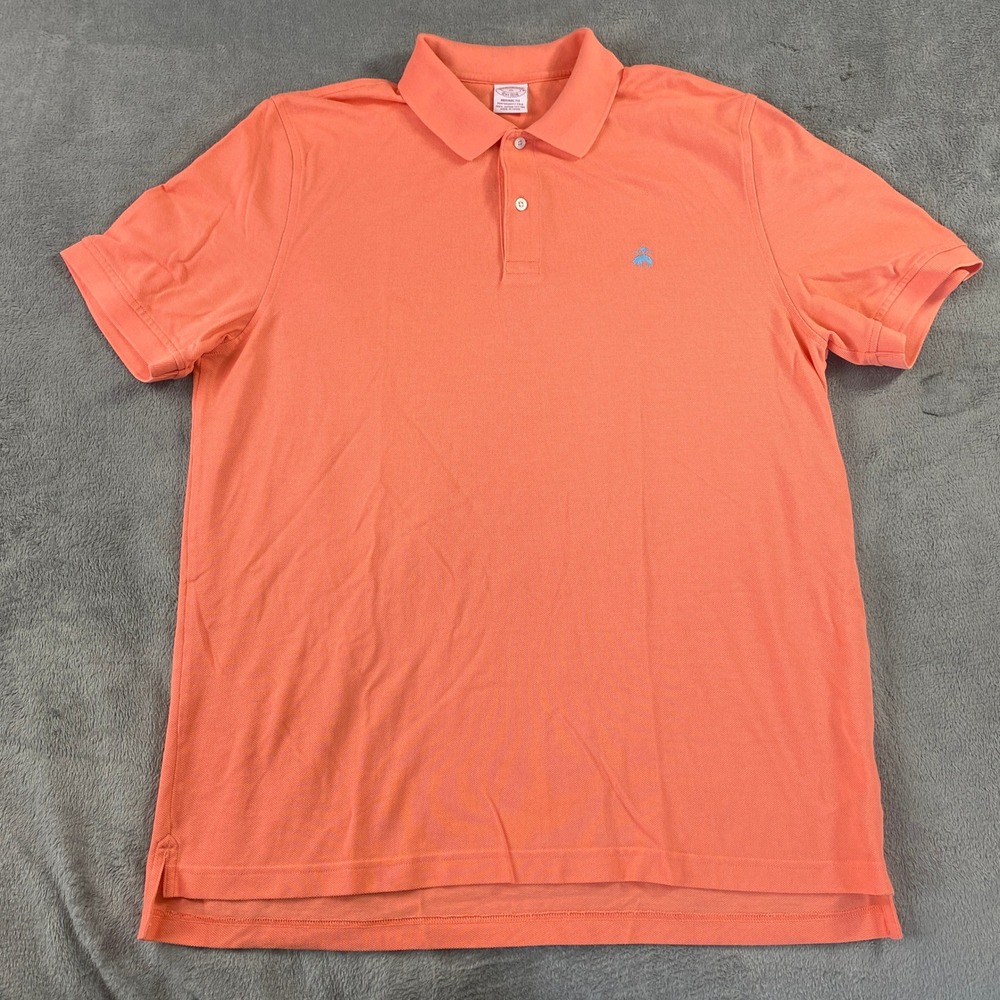 Brooks Brothers Polo Shirt Mens XL Orange Original Fit Supima Cotton Golf Casual